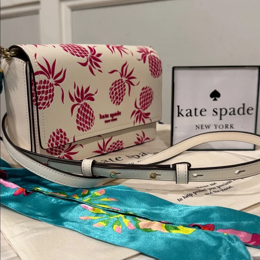Kate Spade Bag Morgan Pink Pineapple Crossbody - Picture 1 of 17